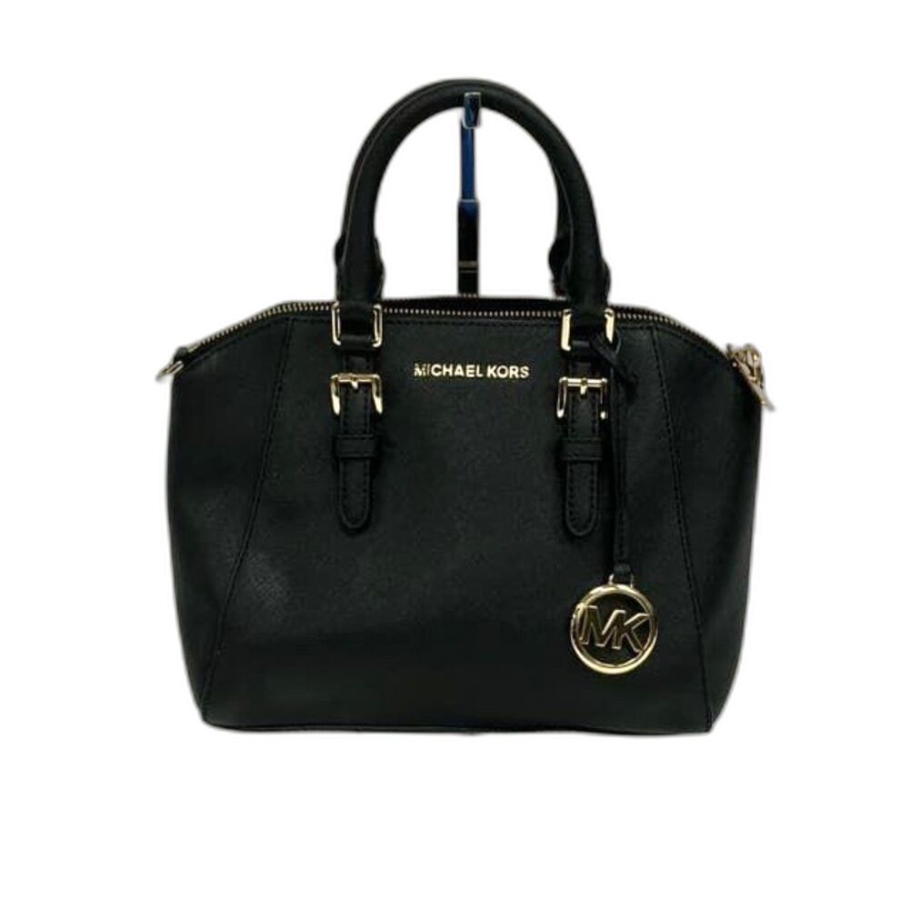 Michael Kors Black Ciara Large Saffiano Leather Satchel Bag